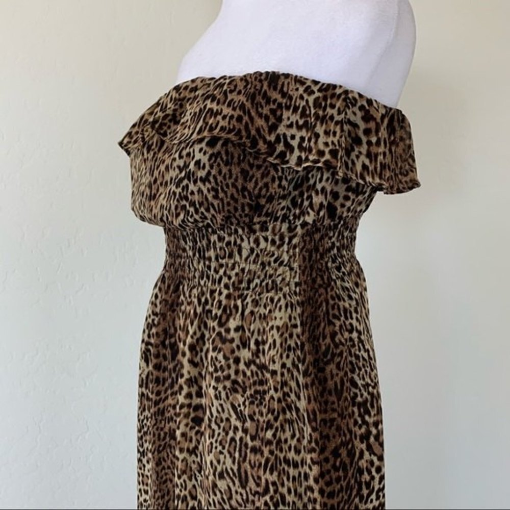 Forever 21 Strapless Leopard Print Maxi Dress - Brown, Black - Picture 2 of 8